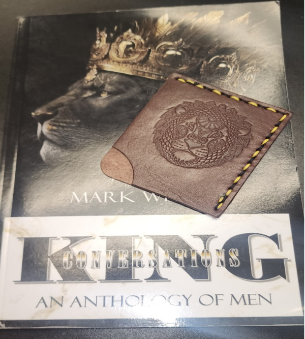 Lion Embossed Brown Leather Bookmark by Pyro Leather LLC - Image 3